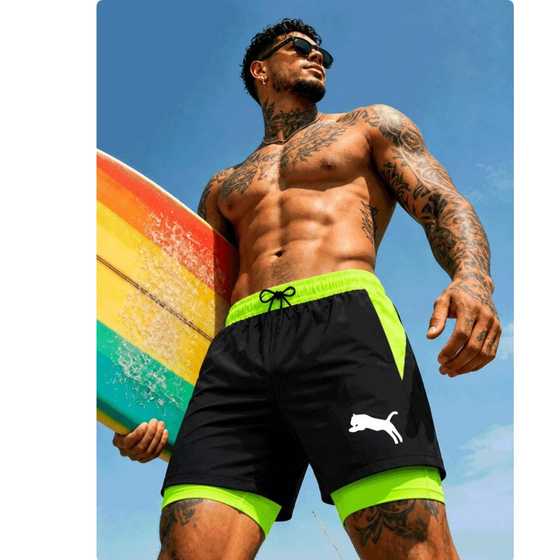 Men Running Cheetah Leopard Si - Compression Shorts Athletes 리뷰 및 가격