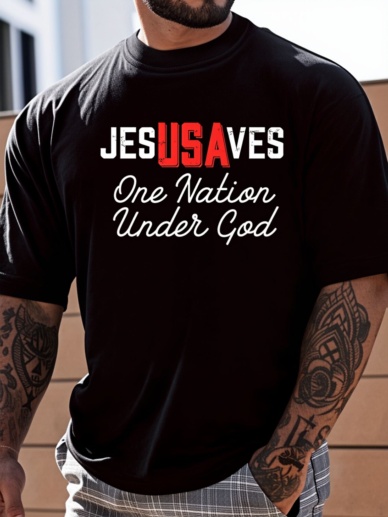 100% Cotton Jesus Saves USA On - Undershirt Crew Neck 리뷰 및 가격