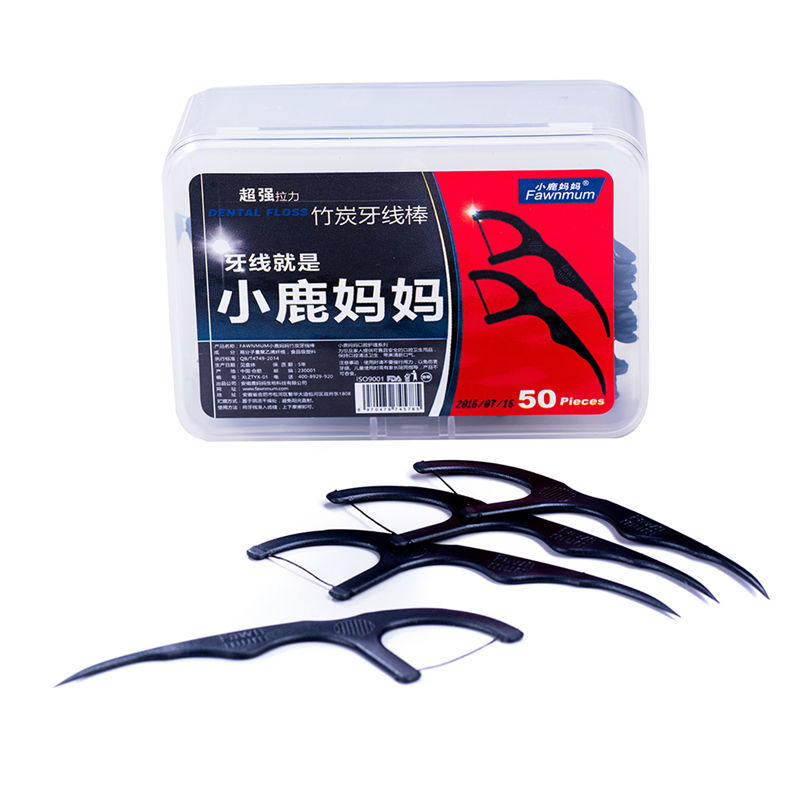 Dental Floss Teeth Stick 50 Pc - Bamboo Fiber Trunk 리뷰 및 가격