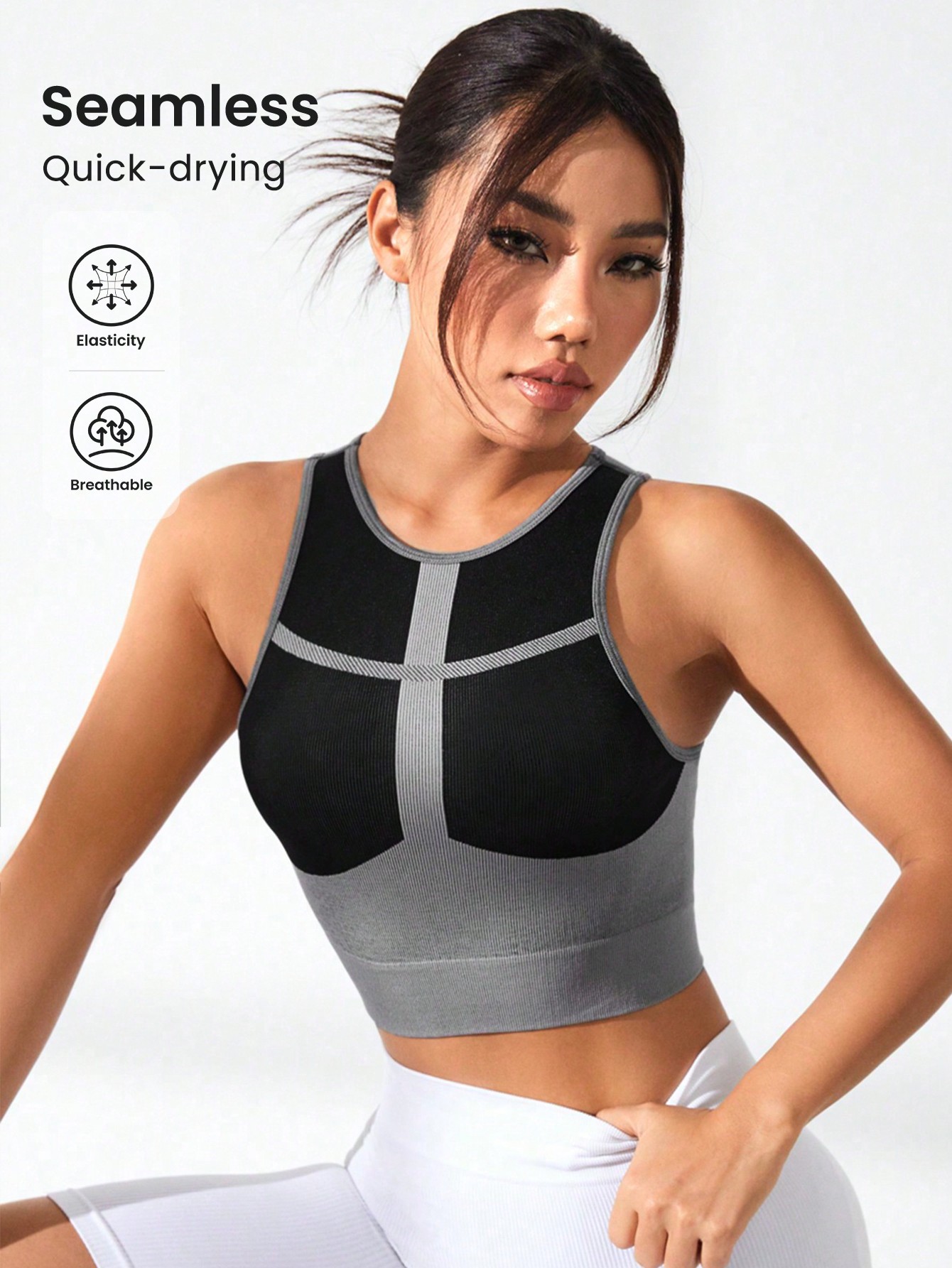Women Color Block Cross Line R - Tank Top Ribbed 리뷰 및 가격