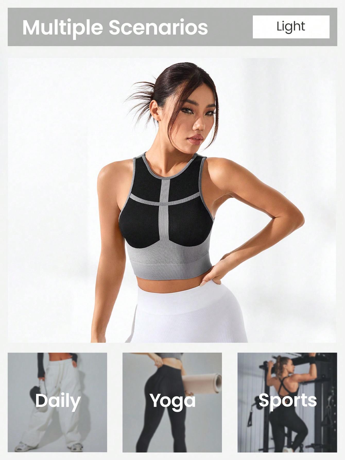 Women Color Block Cross Line R - Tank Top Ribbed 리뷰 및 가격
