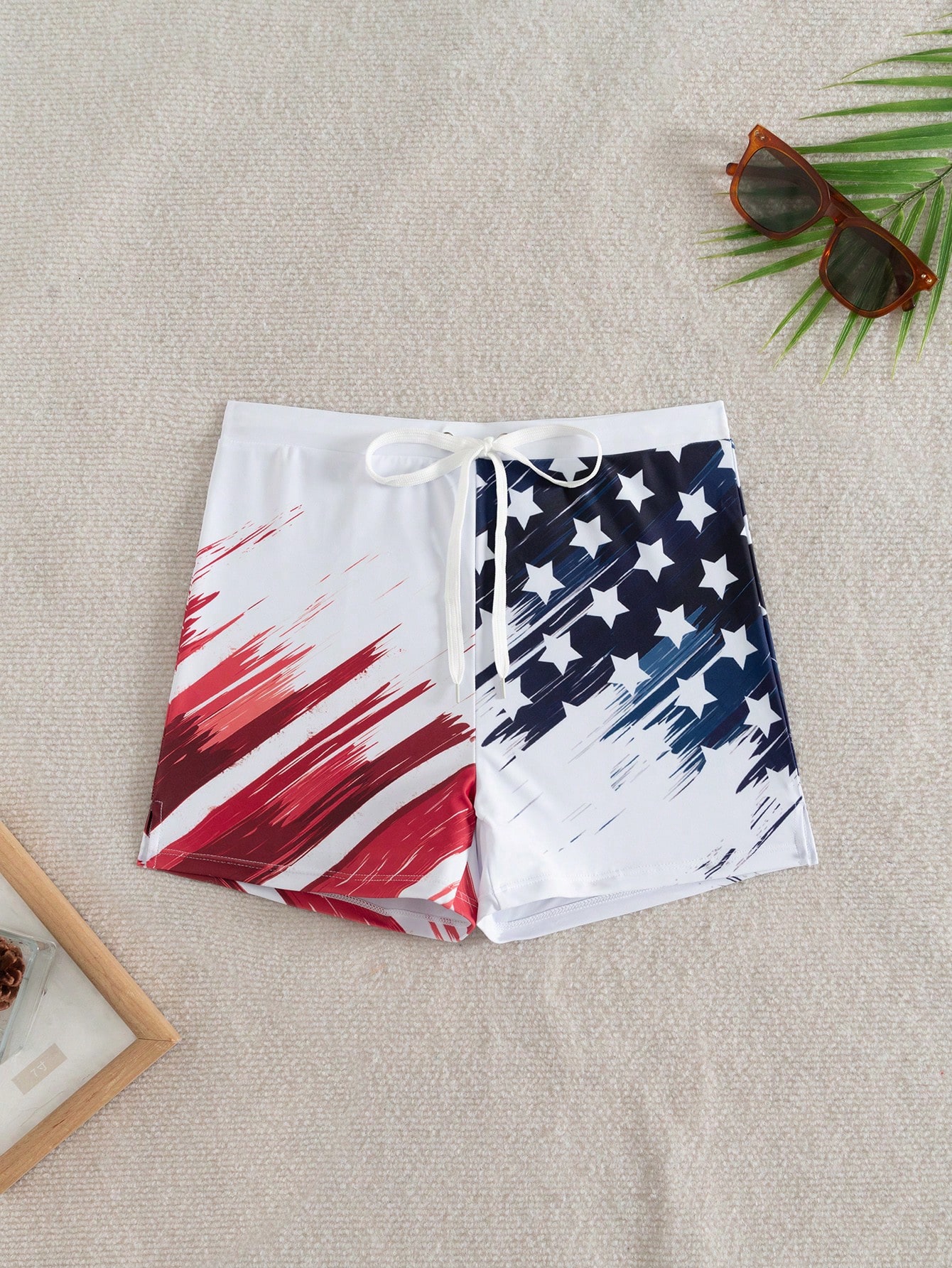 Men's Casual Flag Printed Draw - Bamboo Fiber Trunk 리뷰 및 가격