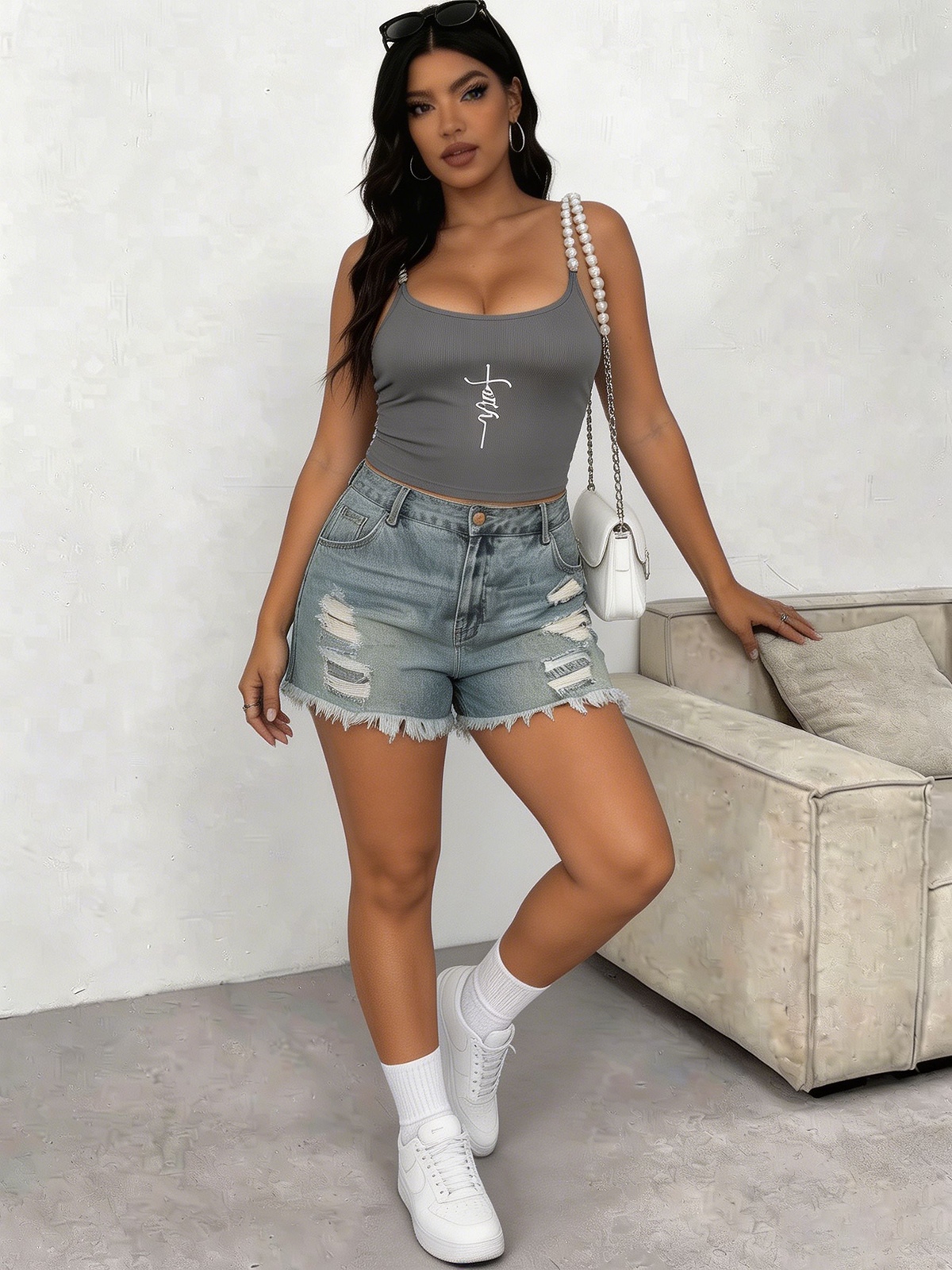 Plus Size Square Neck Pearl St - Tank Top Ribbed 리뷰 및 가격